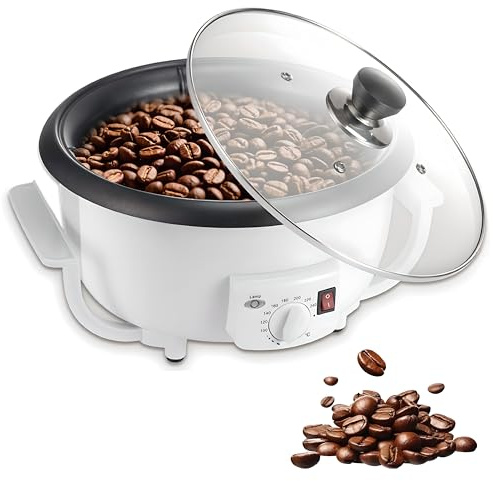 Máquina de Tostado de Granos de Café Eléctrico, Máquina de Tostado de Granos de Café en Casa con Timer Hogar de Fruta Pequeña y Seca Maíz Máquina Para Hornear Temperatura Ajustable Para Cafetería