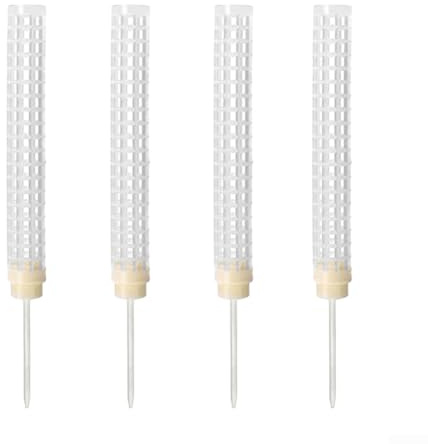 Startbuymore Lot de 4 bâtons de mousse en plastique pour plantes d'intérieur - Support vertical - Blanc - Léger et stable - Colonne décorative pour plantes en pot, appartement, bureau (D)