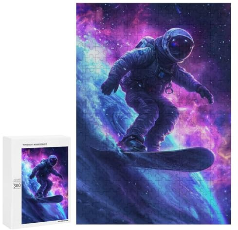Puzzles Für Teenager300 PCS Astronaut Surf in Space Puzzles Für Erwachsene Lustige Spiele Schwierige Herausforderung Angebote Als Geschenke Für Die Ganze Familie 300 PCS