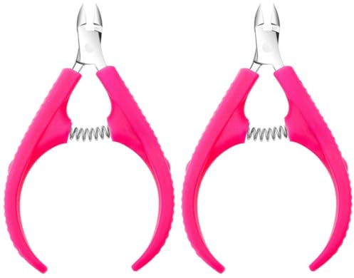 Alicates Portátiles para Cutículas 2 Piezas Acero Inoxidable y Plástico | Antideslizante, para Eliminar Piel Muerta y Recortar Uñas, Acceso Preciso, Uso de Manicura