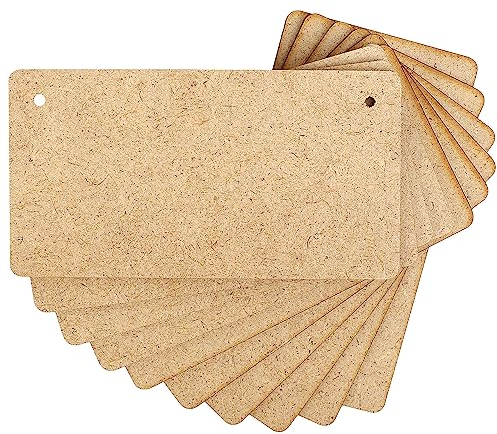 10 x Creative Deco Targhetta Legno MDF | Angoli Arrotondati | 150 x 80 mm | Decorativi Placche Segni Appendere | Perfetta per Decoupage Decorare Vernice Macchia