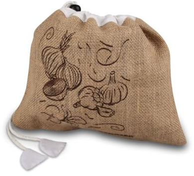 Fackelmann 47056 Sac à légumes, sac de courses réutilisable, sac pour légumes, Jute, Coton, 27,5 x 23 cm, Brun