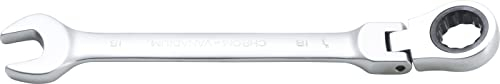 BGS 6718 | Ratschenring-Maulschlüssel | abwinkelbar | SW 18 mm