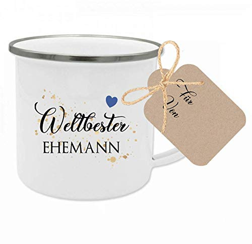Tasse mit dem Spruch Weltbester Ehemann I Das perfekte Geschenk für den Partner I Geschenkidee zum Geburtstag, als Dankeschön und zu Weihnachten I mit Geschenkanhänger