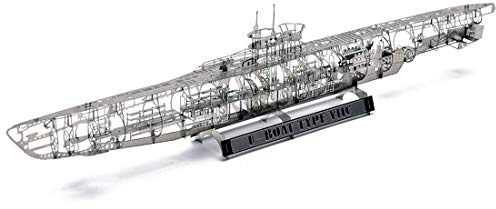GODNECE U-Boot Modellbausatz, Modellbausatz Schiff 1/350 Submarine VIIC Metall U-Boot Modellbausatz 3D Metall Schiff Model Konstruktionsspielzeug