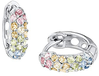 Prinzessin Lillifee Creolen 925 Sterling Silber Mädchen Kinder Ohrschmuck, mit Zirkonia synth., 1,2 cm, Silber, Kommt in Schmuck Geschenk Box, 2027907