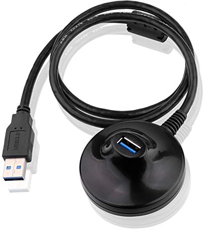 euroharry USB Verlängerungskabel mit Sockel, USB 3.0 Extender Typ A, Stecker auf Buchse, Datenübertragungskabel, 5 Gbit/s, für USB-Flash-Laufwerk, Kartenleser, Festplatte, Drucker