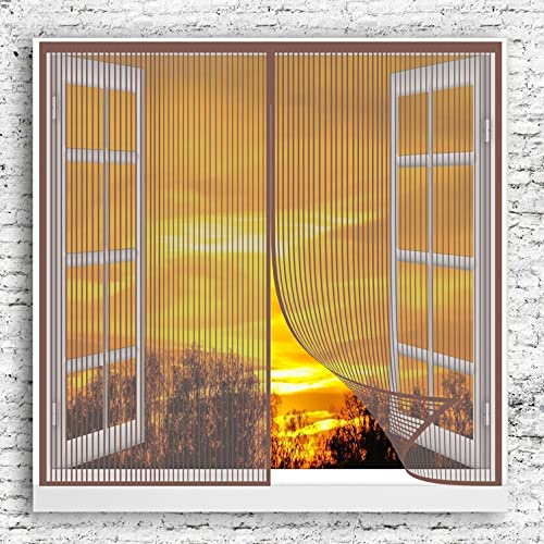 GOUER Tenda Zanzariera Magnetica 90x130cm Impedendo agli Insetti di Entrare Zanzariera a Maglie Mesh Magnetico Anti Insetti Mosche Zanzare per Balcone e Porta Finestra, Marrone