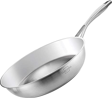 SILBERTHAL Edelstahl Pfanne Unbeschichtet - Induktion - Profi Bratpfanne 28cm - Röstaromen - Ofenfest