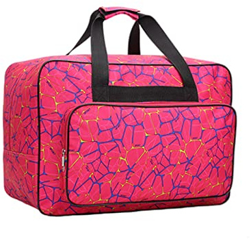 Oshhni Multifunktionale Nähmaschinen-Tragetasche, Nylon-Aufbewahrungshandtasche, Nähzubehör, große Kapazität, Staubschutz, Heimhalter, Tasche, Rosenrot