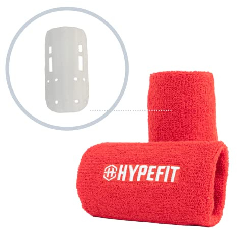 HYPEFIT Handgelenkschoner für Kettlebell-Training – Kettlebell-Training – idealer Schutz des Handgelenks und des Unterarms vor Stößen während des Trainings dank der robusten Platte. (Rot)