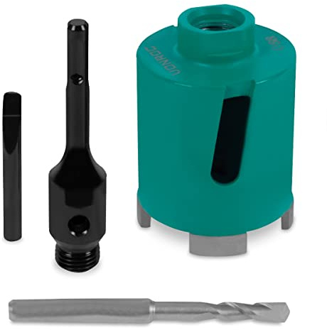 VONROC SDS-Plus - Carotatrice diamantata universale da 68 mm, carotatrice diamantata, punta di centraggio, perno di espulsione e adattatore SDS-plus inclusi