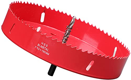 Hålsåg 190 mm, M42 HSS hålborrsats bimetall med sexkantsaxel och centrerande metallborrkronor set för metall, järn, aluminium, trä, gips, plast, fiberplattor, röd