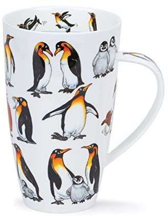 Dunoon Becher, Tasse Henley Ice Pack Pinguine weiß lila Porzellan Formano