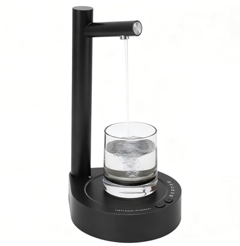 Wasserspender, Elektrische Desktop-Wasserflaschenpumpe, Tragbarer Automatischer Trinkwasserspender mit USB-Aufladung, Universell für 5-Gallonen-Flaschen, Wasserpumpe für Zuhause (Schwarz)