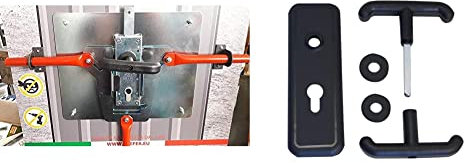 Prefer Kit Sicurezza per Basculante/Garage, Serratura Cilindro a Profilo Europeo, 4 Punti di Chiusura, Chiave Punzonata & set placca e maniglia per basculante/garage