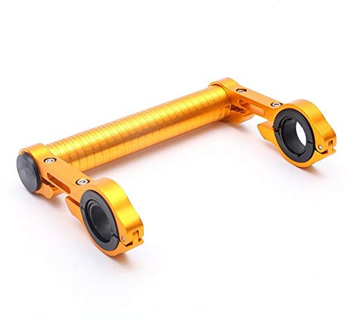 MOEENS Fahrradlenker,Bike Lenker Fahrradlenker Extender Fahrradlenkerverlängerung Aluminiumlegierung Halterung Halter Doppelklammer Fahrradhalterung Fahrradzubehör Lenkeradapter (Color : Yellow)