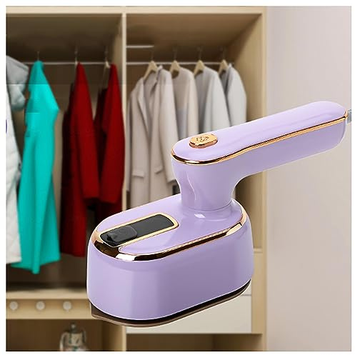 JUNZAI Ferro da Stiro da Viaggio Mini, Ferro da Stiro Portatile 1000w con Base in Titanio,Manico Pieghevole, Ferro da Stiro per Sarta Doppio Uso per Asciutto,Bagnato,Purple