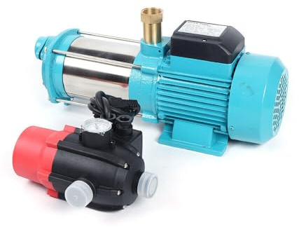Bomba centrífuga de 4000 l/h, bomba centrífuga de jardín doméstica, bomba centrífuga multietapa, 1300 W, con interruptor de presión, interruptor automático para trabajos domésticos (interruptor de