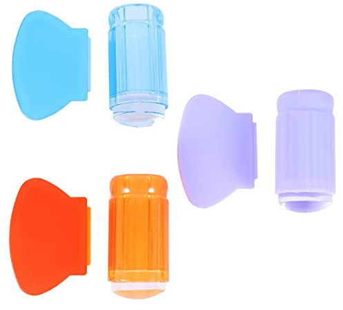 FRCOLOR 6pcs Nail Art Silicone Stampers Jelly Nail Stamp Set Includes Scrapers Tool