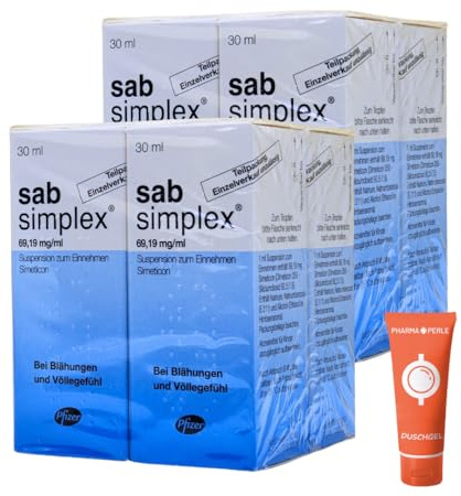 sab simplex 8 x 30 ml Tropfen bei Blähungen Völlegefühl Dreimonatskoliken mit Simeticon I geeignet für Babys I Sparset mit give-away von Pharma Perle