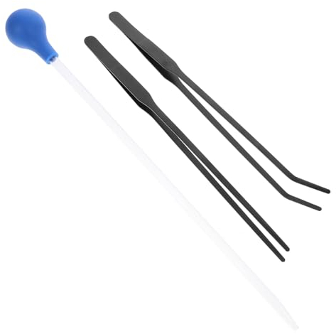 FRCOLOR 1 Satz Futterspender Für Aquarien Aquarium-Werkzeug Futterpinzette Für Fische Clip Für Aquatisches Aquariumzubehör Reptilien Koralle Rostfreier Stahl Reinigungsclip