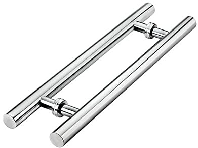 Maniglie per porta in vetro in acciaio inox, maniglia per porta a spinta per doccia, distanza tra i fori 40 cm-140 cm, durevole ed elegante