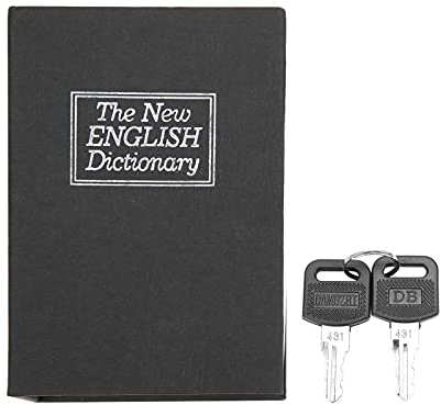 Caja Fuerte Con Forma De Libro Negro Para Almacenamiento Seguro De Objetos Pequeños En Acero Inoxidable Y Plástico Ideal Para Joyas Efectivo Y Tarjetas Con Dos Llaves