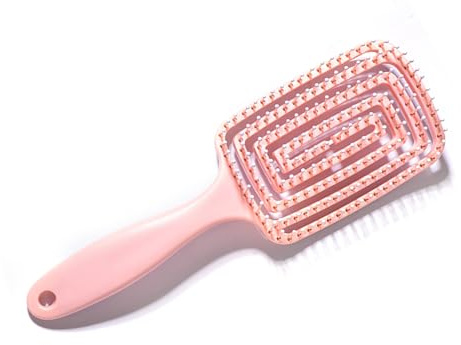 Cepillo de Pelo Curvo con Ventilación Fácil de Desenredar, Masaje Completo del Cuero Cabelludo, Amplia Aplicación, Agarre Cómodo, Cepillo de Pelo Curvo con Ventilación con