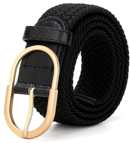 JasGood Unisex Geflochtener Stretchgürtel Elastischer Stoffgürtel Flechtgürtel Dehnbarer Gürtel für Damen und Herren
