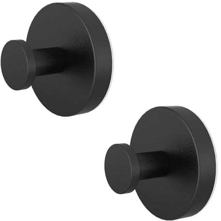 Generisch Haken Ohne Bohren 2 Stück Badezimmer Saugnapf Haken Saugnäpfe Gewinde Hooks Handtuchhaken Extra Stark Saughaken (Schwarz)