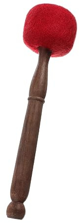 Wooden Singing Bowl Mallet Red Practical Buddha Gong Mallet | Wool Felt Head, Heavy-duty Anti-abrasion Build, for Yoga Singing Bowl Use, Helps Sleep