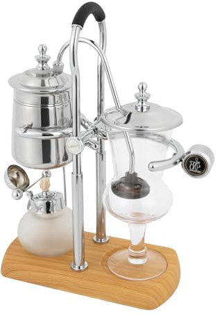 Zalydala Kaffeemaschine,Siphon Kaffeemaschine,Extraktionswerkzeuge für handgebrühten Kaffee,Vakuumtechnologie Brauen,Retro Industriestil(klassisches Silber)