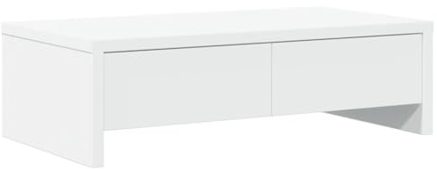 vidaXL Skärmställ med lådor vit 50x27x15 cm konstruerat trä