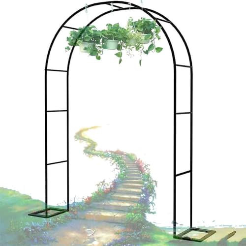 WCQSYY Arco De Jardin para Plantas Arco De Hierro Forjado para Plantas Trepadoras Arco De Rosales para Plantas Trepadoras,Blanca,W2.4M*H2.2M