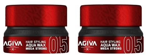 Agiva Cire Cheveux Coiffante Homme et Femme, Tenue Extra Forte, 2 Pots de 155 ml, Rouge