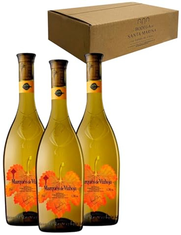 Marqués de Vizhoja - Ideal para Maridar con Pescados y Arroces - Pack 3 Botellas 75cl