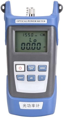 Fiber Optical Power Meter, 800-1700nm -70~+6db Sc Fc ST Connector Optic Test Equipment Fiber Optic Cable Tester Checker Test Tool with 3 Connectors (Optical power meter)