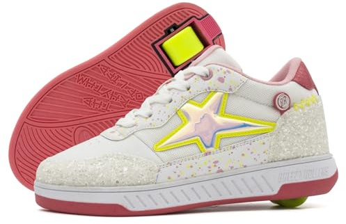 BREEZY ROLLERS Schuhe mit Rollen für Kinder I Rollschuhe-Sneaker Kids I Von Kinder Straßen-Schuhen zu Rollschuh in wenigen Sek. I Patentiertes Klick-System I Turnschuhe mit Rollen für Mädchen & Jungen