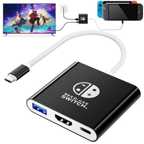 TV Dock for Switch 2, Docking Station for Switch/Switch OLED/Steam Deck/MacBook, Portable TV Adapter ＆ Travel Dock, Compatible with Nintend0 Switch 2, Supports 4K@60Hz HDMI 2.0a HDR, 100W PD, USB 3.0