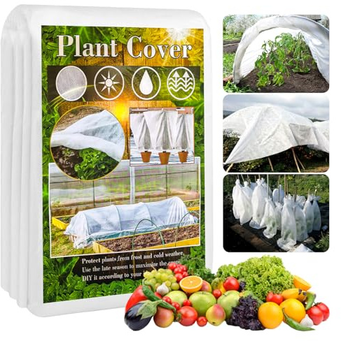 Diealles Shine Gartenvlies Wintervlies für Pflanzen, 2.5 x 10M Frostschutzvlies für Pflanzen Winterschutz, Wiederverwendbare Winterabdeckung Pflanzen für Hochbeet Olivenbaum Bananenpflanzen Draußen