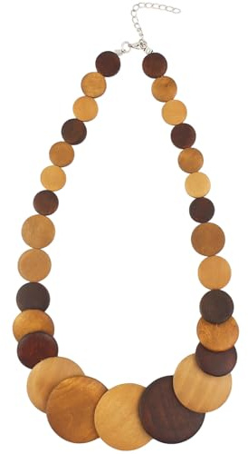 Mecool Wooden Circular Disc Long Multi Layered Pendant Necklaces for Women | Bohemian Vintage Jewelry for Women Chain Necklace Fashion Gifts for Girls | Weeding Accessories for Girls