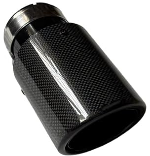 Tailpipe Modification 1 Piece Remus Single Car Exhaust Tips Black Pipe Roll Glossy Carbon Fiber Tail End Tailpipe For All Cars Exhaust Tip Trim(ID 67MM-OD 114MM)