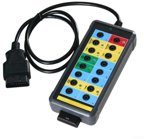 DY29 Car Diagnostic Device For OBDII Protocol Monitoring With 4mm Banana Jacks And LED Indicators For Vehicle Power And Signal Testing