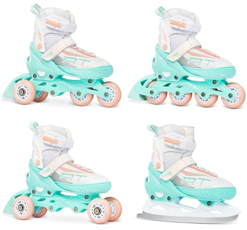 RAVEN Profession 4in1 Inlineskates Triskates Rollschuhe Schlittschuhe Inliner für Kinder und Erwachsene verstellbar