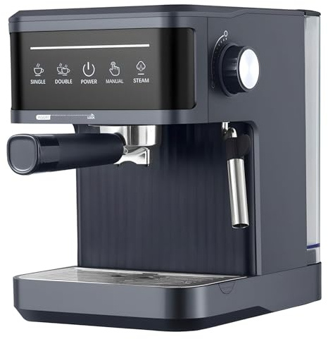 Cafetera doméstica con sensor táctil y función de calentamiento de tazas, ideal para lattes y capuchinos, fácil de usar y con resultados profesionales en la espuma de leche