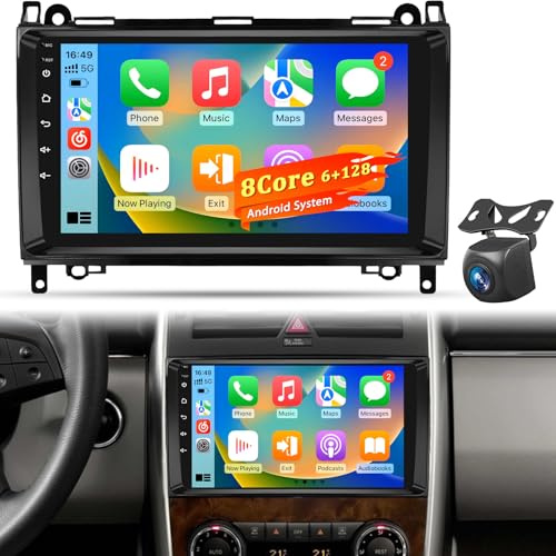 8‑Kern 6+128GB Android Touchscreen Autoradio für Mercedes Benz A/B/V‑Klasse & Sprinter, Wireless CarPlay Android Auto, GPS WiFi, DSP, Plug & Play Radio + Rückfahrkamera