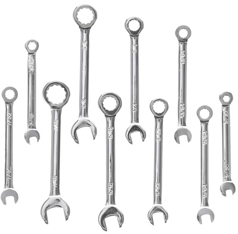 Sosoport Juego de Llaves Fijas Métricas de Acero Mini Juego de 10 Piezas 4-11Mm Llave de Doble Extremo para Reparaciones Domésticas y Mantenimiento Automotriz Herramienta Portátil para