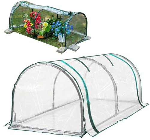 Invernadero pequeño – Invernadero de habitación, pequeño invernadero para | jardín, cubierta de invernadero pequeña, ventilación de flujo, de plantas, tienda de accesorios de jardín 4,3 x 1,9