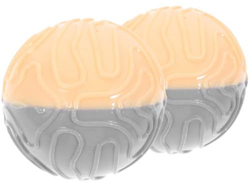 Artibetter Dog Squeaky Teething Ball Toy for Puppies Small Dog Grinding Chew Toy 6.5cm Rubber Interactive Training Ball 2pcs Set for Puppy Tooth Cleaning